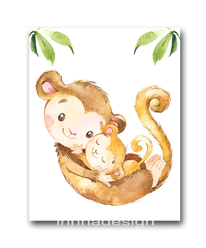 Safari Baby Nursery Wall Decor Jungle Animal Art Print Child Etsy