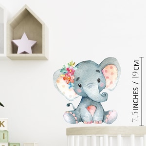 Stickers muraux ballons colorés, autocollants muraux coeurs et étoiles  mignons d'éléphant d'amour, décoration murale amovible en vinyle neutre de  dessin animé pour chambre d'enfant, salon