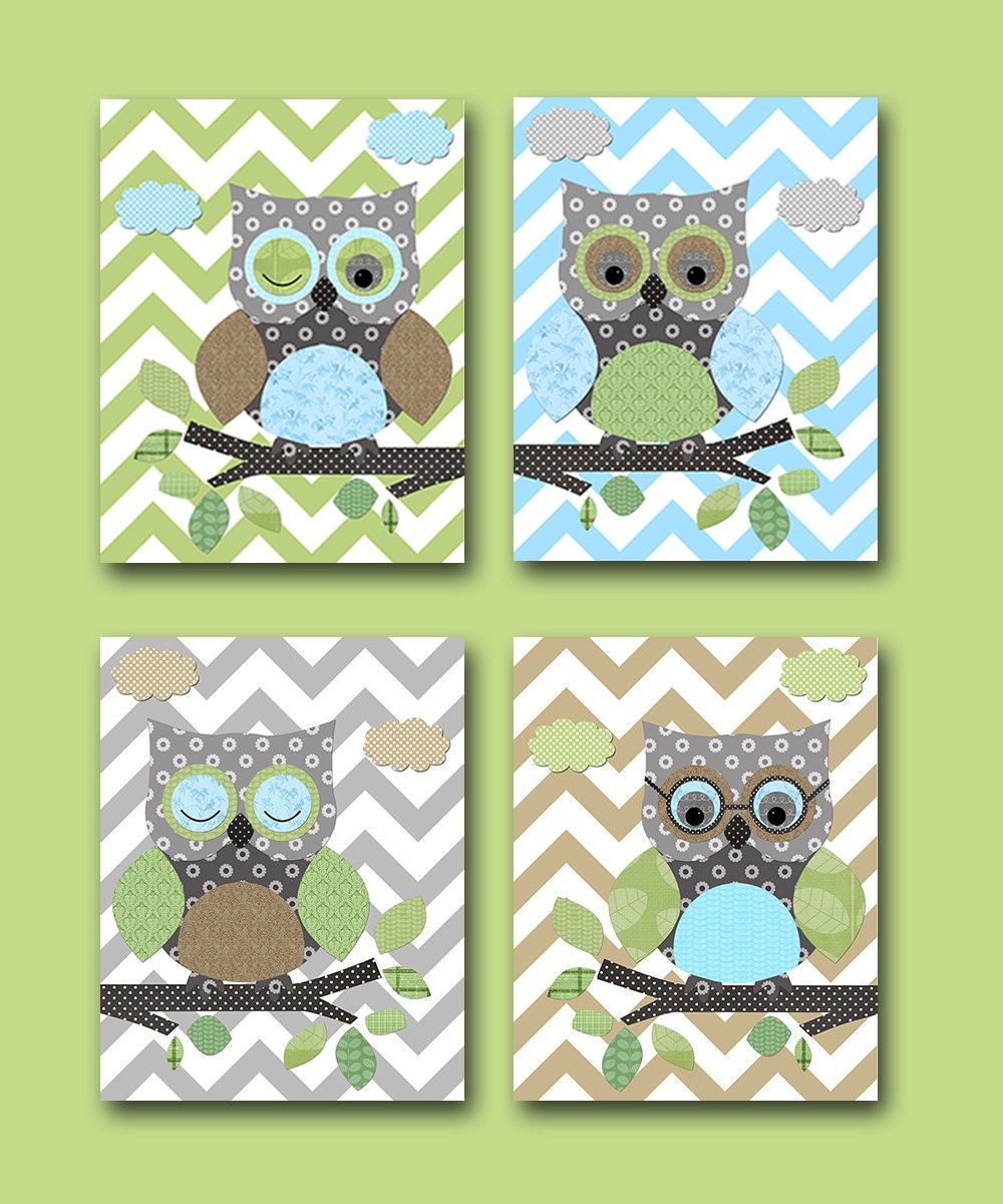 Owls Nursery Baby Boy Nursery Art Nursery Wall Art Baby | Etsy