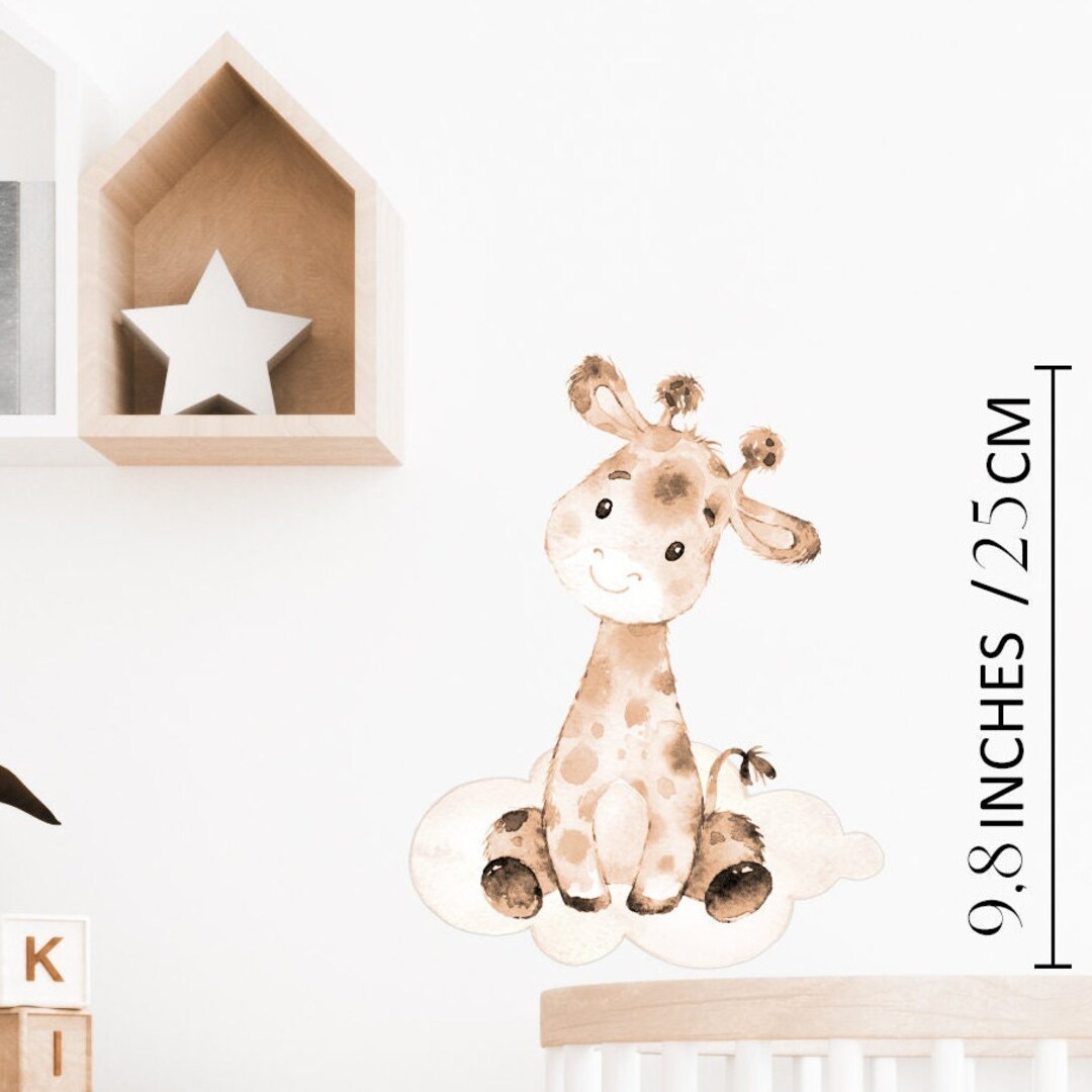 Safari Jungle Animal Stickers Vinyl Giraffe Wall Decal Gender Neutral ...