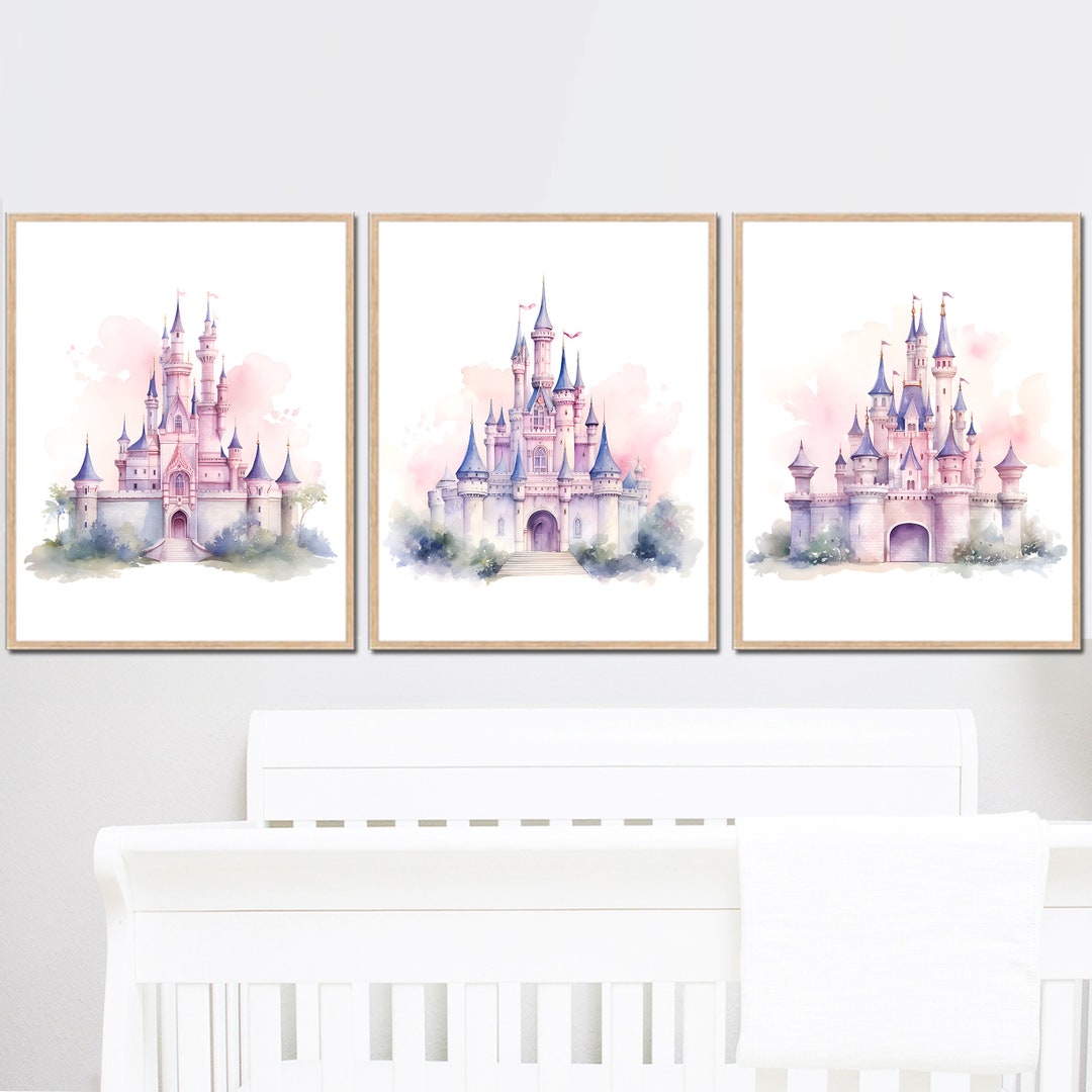 Princess Castle Print Wall Art Decor Fairytale Digital Nursery Gift ...