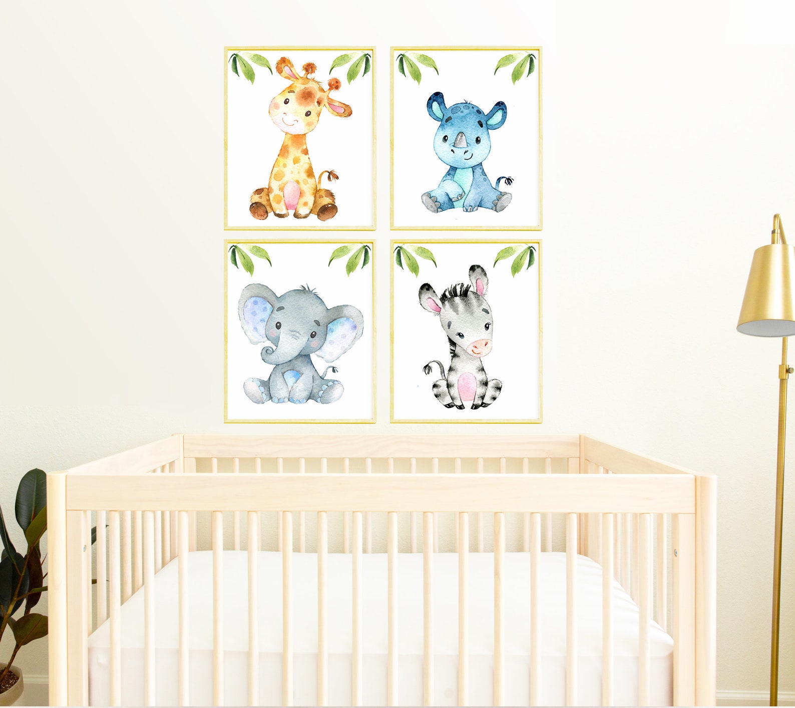 Safari Nursery Decor Jungle Animals Prints Baby Room Kids Wall Art Zoo ...