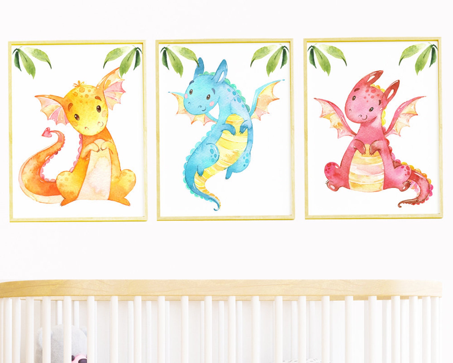 Baby nursery decor Dragon Print Canvas Print Dragon Nursery Etsy