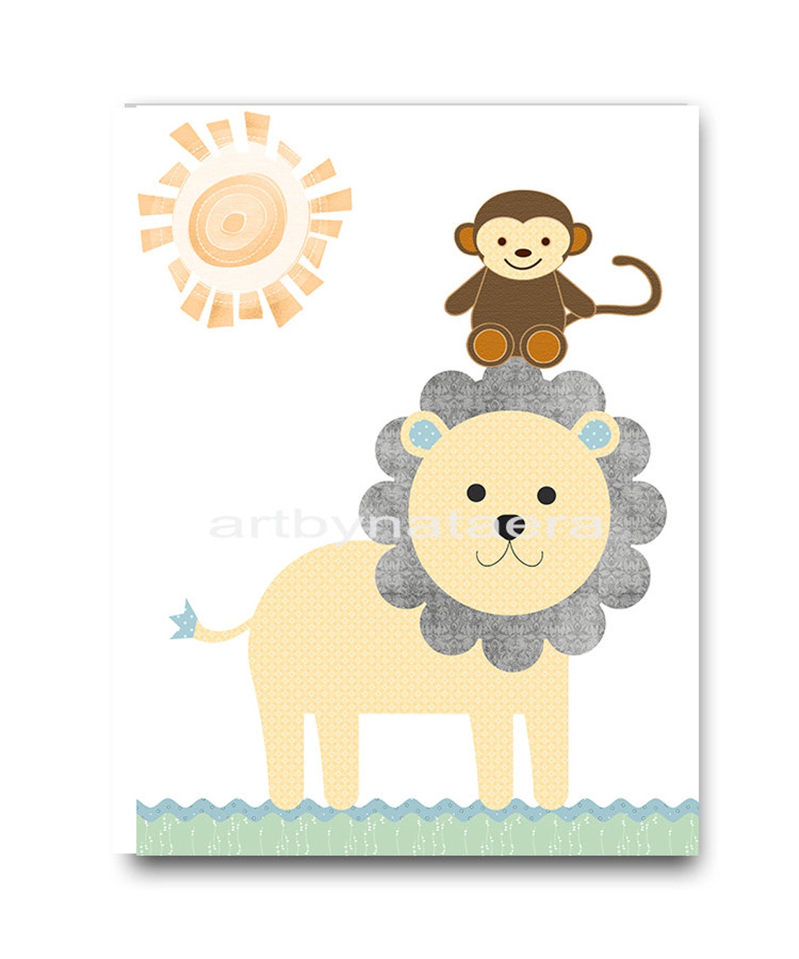 Elephant Wall Art Giraffe Wall Art Baby Boy Nursery Print Etsy