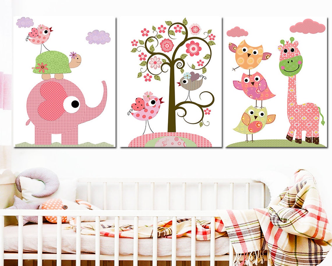 Art for Children Kids Wall Art Baby Girl Room Decor Baby Girl Etsy
