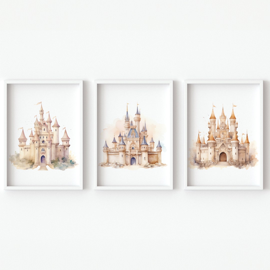 Princess Castle Neutral Printable Wall Art Decor Fairytale Digital Baby ...