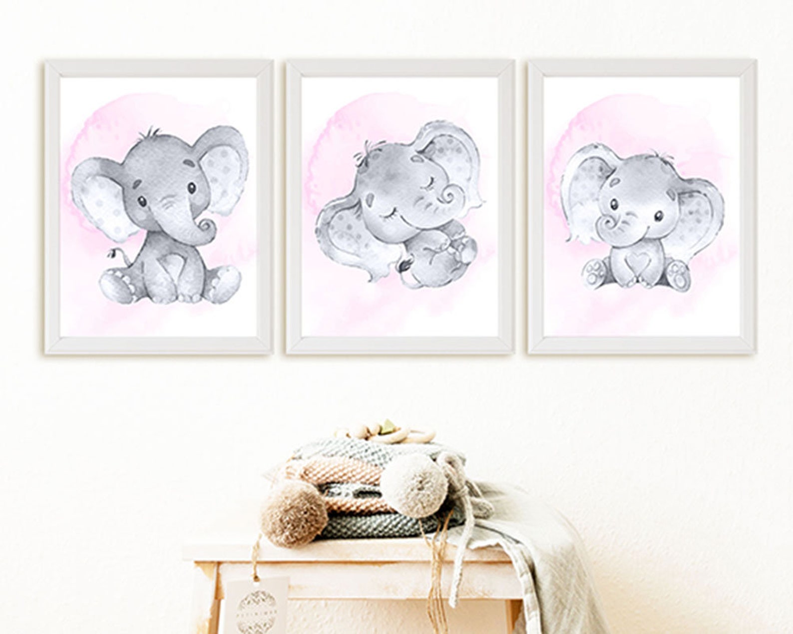 Baby nursery decor Elephant Art Elephant Wall Decor | Etsy