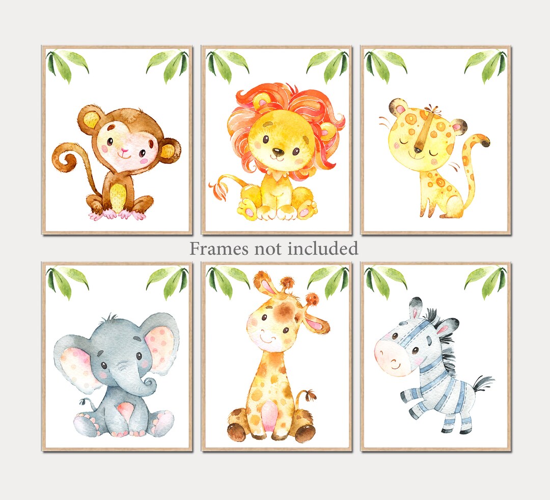 Zoo Nursery Decor Safari Wall Art Printable Jungle Animal Watercolor ...