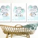 Elephant Art Prints Baby Boy Nursery Wall Decor Girl Room Children ...