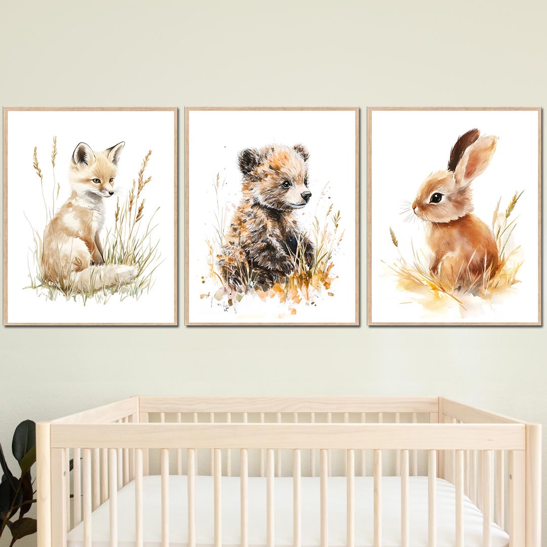 Forest Animals Poster Woodland Nursery Printable Kids Wall Art Decor ...