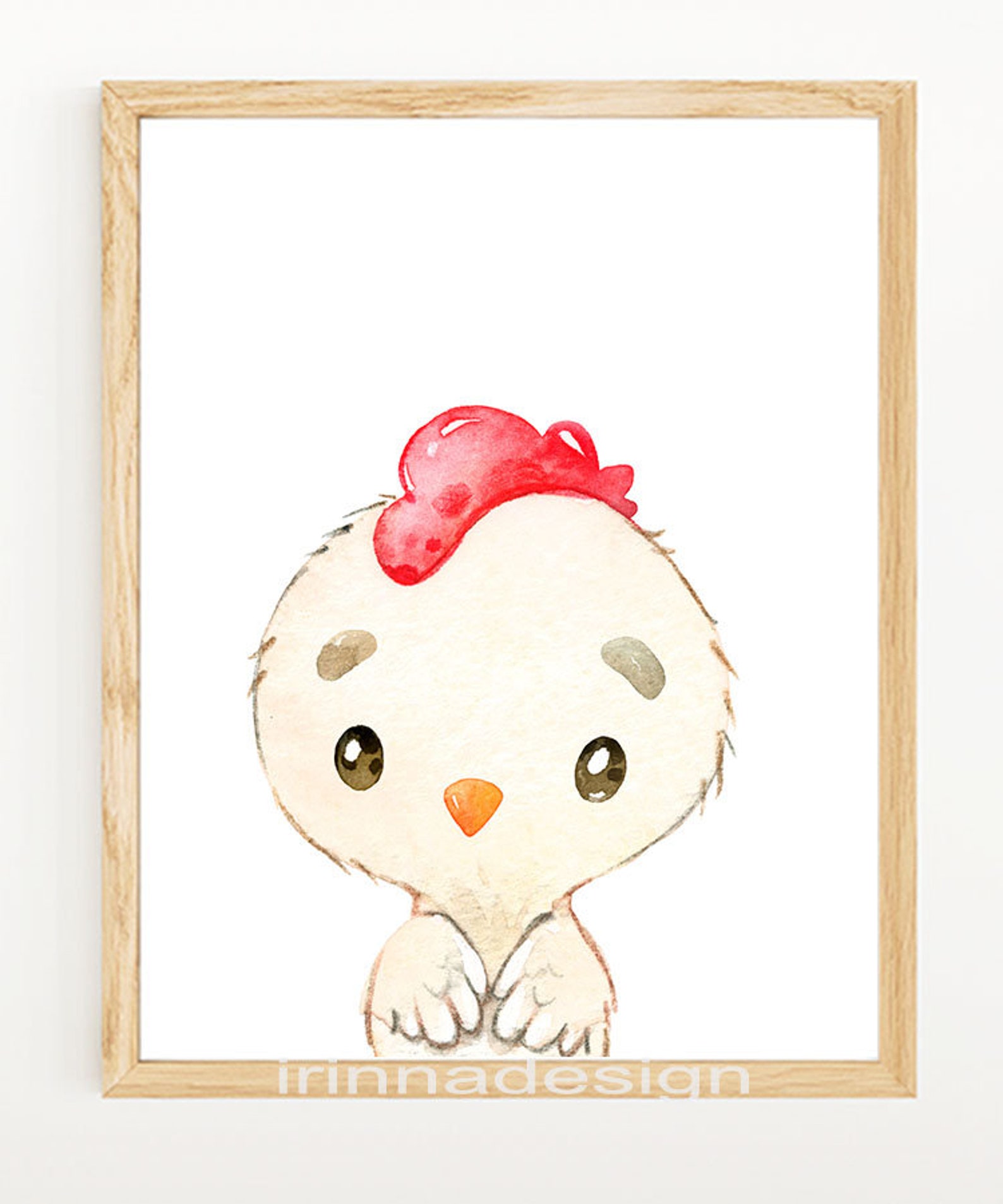 Baby Girl Boy Nursery Wall Decor Farm Animals Art Print Kids Room Child ...