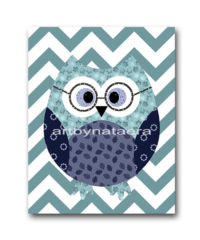Owl Decor Owl Nursery Baby Boy Nursery decor Children Art Etsy