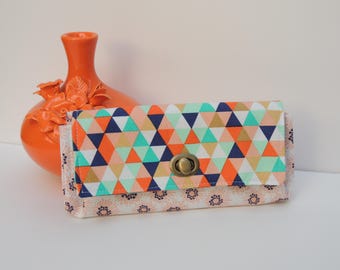 Boho Clutch Wallet - Foldover Wallet - Clutch Wallet With Card Slots -Accordian Wallet - Fabric Wallet