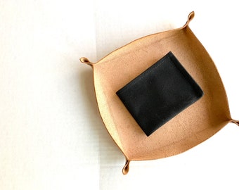 Cartera de lona para hombre - Cartera de lona encerada - Cartera delgada para hombre - Cartera de lona negra - Cartera minimalista - Regalos para él