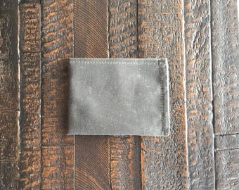 Billetera minimalista - Billetera delgada - Billetera de lona encerada - Billetera vegana para hombre - Billetera de viaje - Billetera plegable - Gris oscuro