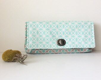 Women's Clutch Wallet - Foldover Wallet - Clutch Wallet With Card Slots -Accordian Wallet - Fabric Wallet