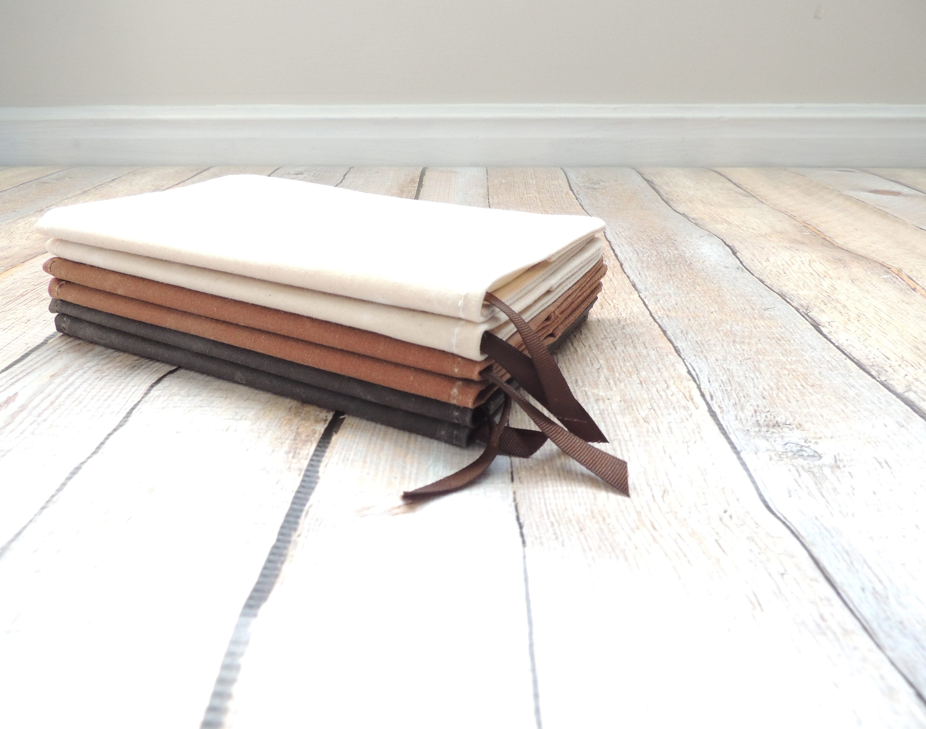 Slim Travel Journal Waxed Canvas Journal Vegan Leather Etsy