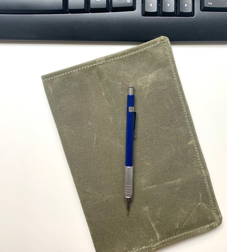 Waxed Canvas Folio Cover Compact Padfolio Small Legal Etsy