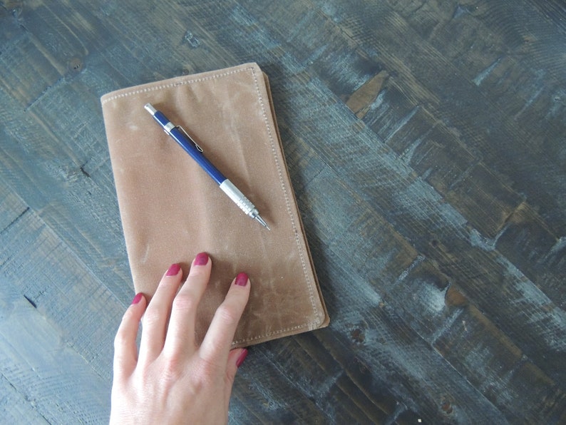 Waxed Canvas Folio Cover Compact Padfolio Small Legal Etsy