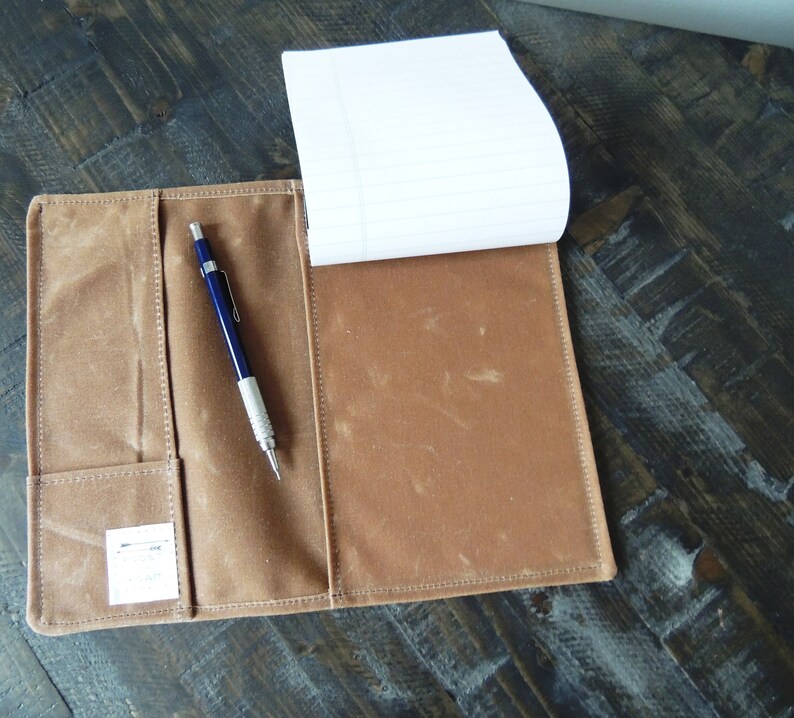 Waxed Canvas Folio Cover Compact Padfolio Small Legal Etsy