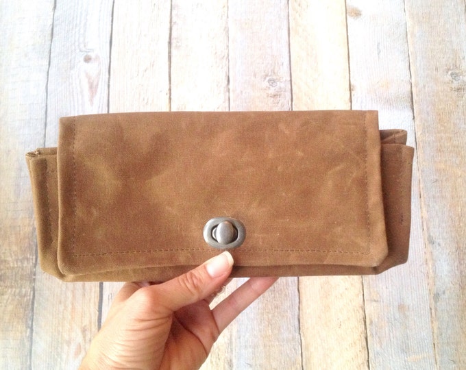 Waxed Canvas Wallet Women's Clutch Wallet With Card Etsy
