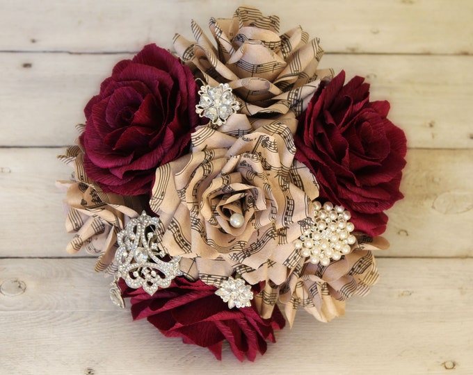 Sheet Music Bouquet, Book Page Bouquet,  I make custom wedding sets - let's make something unique and beautiful together