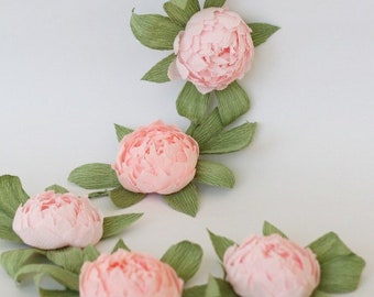 Bridal garland wedding garland paper flower garland peonies paper flower party garland paper flower decor wedding flower arrangement peonies