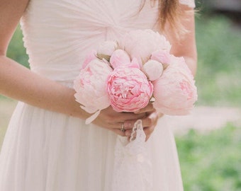 Peonies Paper flower bouquet wedding package