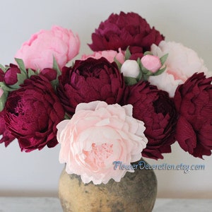 Peonies paper flower bouquet image 5