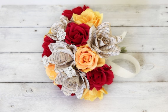Custom book paper flower bouquet, book page flowers. I make custom wedding sets - let's make something unique and beautiful together