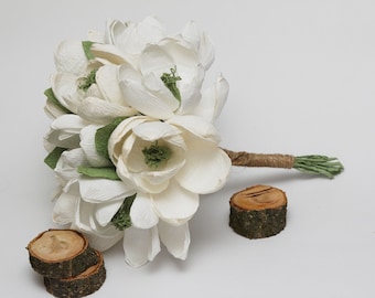 Rustic wedding bouquet rustic magnolias bouquet