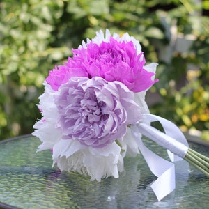 peony boutonniere, wedding flower, wedding peony, wedding decor, paper peonies, paper boutonniere, paper flower image 8