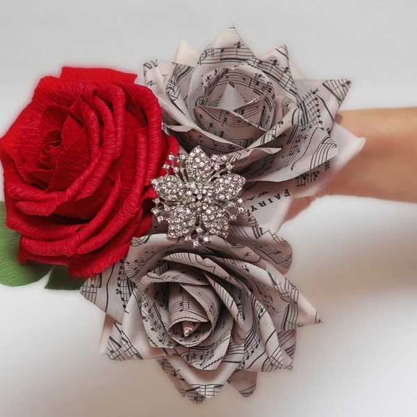 brooch bouquet, bridesmaids bouquet, wedding bouquet, paper flower bouquet, wedding flowers