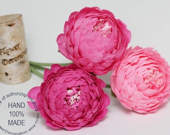peonías rosas flores de papel crepé peonías en tonos rosados