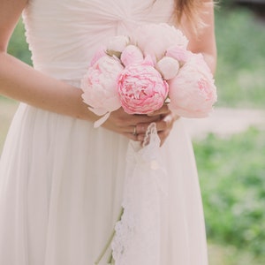 Paper flowers, paper wedding bouquet, bridal bouquet, paper bouquet, bridesmaids bouquets, paper peonies,pink flowers, pink paper flower image 5