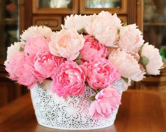 Paper flowers paper peonies set of 3, 5, 7, 10. Custom set