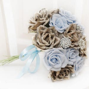 brooch bouquet, wedding bouquet, bridal bouquet, bridesmaids bouquet, paper flower bouquet, music paper bouquet, alternative bouquet image 1