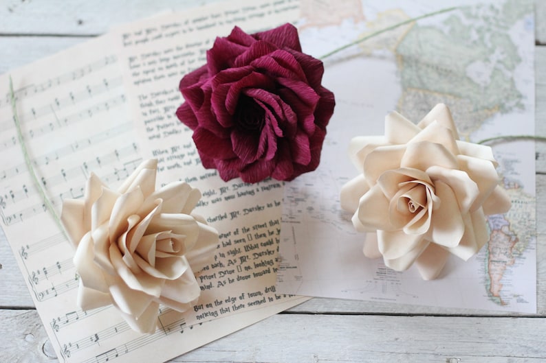 Sheet music Brooch bouquet paper flower brooch bouquet wedding bouquet paper flower bouquet wedding flowers book pages bouquet text flowers image 7