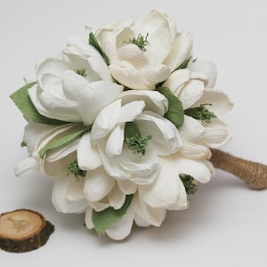 Bouquet de mariage rustique - bouquet de magnolia. Ensemble de mariage rustique. Bouquet de mariée magnolias