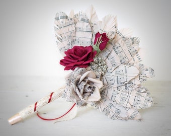 Paper feather bouquet sheet music bouquet