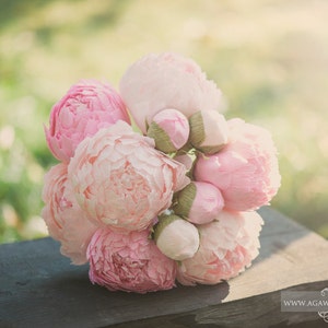 Wedding Bouquet, Paper Peonies Bouquet, Wedding Bouquets Set