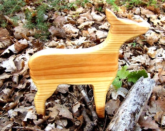 Wooden toy, a wooden doe, natural, eco-friendly toy, recycling
