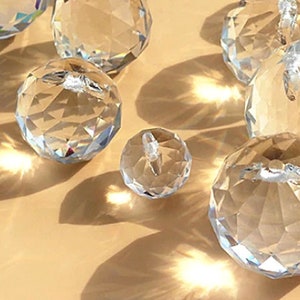 Faceted crystal ball 15 mm transparent feng shui suncatcher, suncatchers, sun prism, sun catcher, rainbow, crystal
