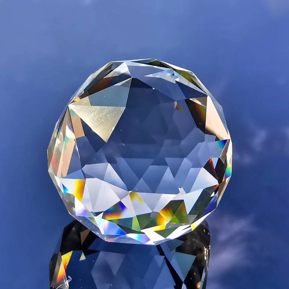 Feng Shui Suspendu Cristal Balle Transparent à Facettes Sphère Sun Catcher Ciel