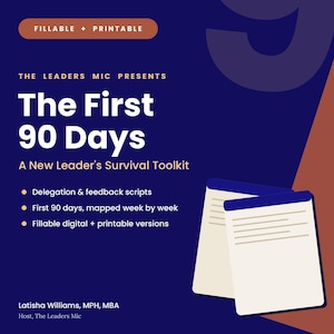 New Manager Toolkit | First 90 Days Leadership Planner | Delegation & Feedback Scripts | Fillable + Printable PDF