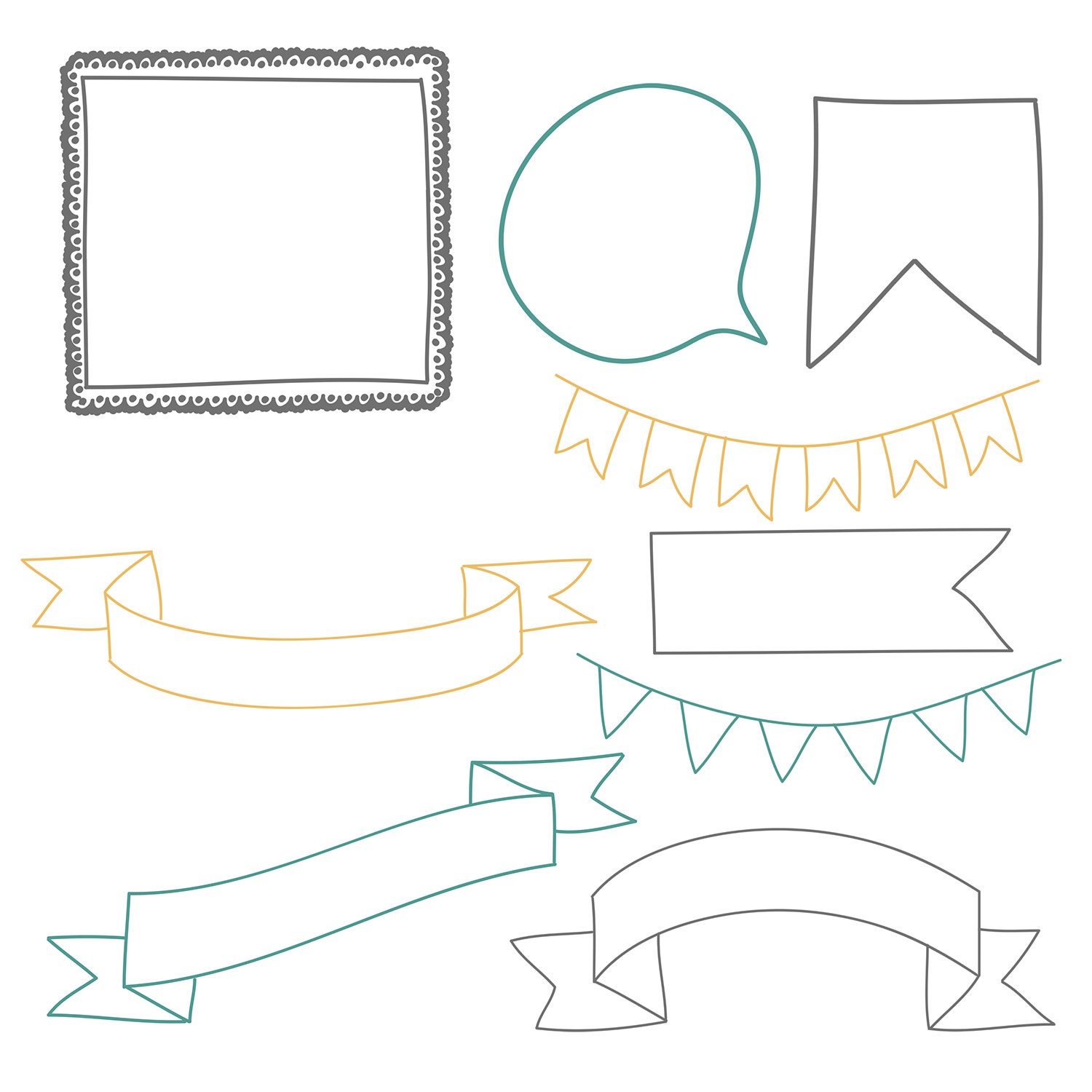 Banner Clip Art Brushes Doodle Brushes For Photoshop Etsy Banner Clip Art Brushes Doodle Brushes For Photoshop Etsy