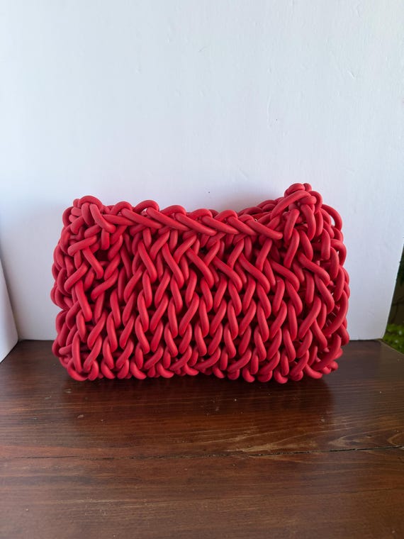 Designer Rosanna Contadini Clutch Handbag - Knitted from Neoprene Yarn!!