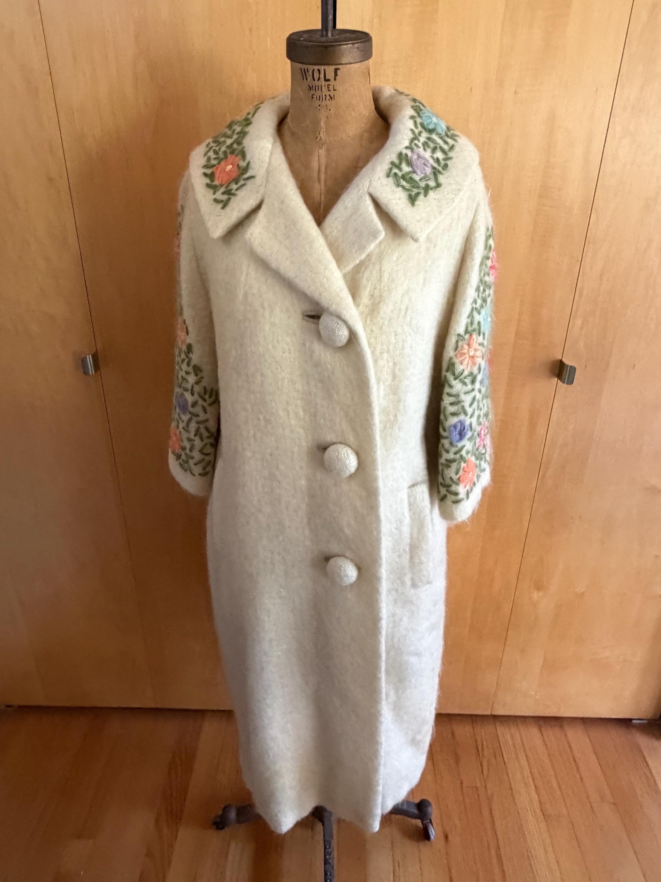 Floral Wool Coat - Etsy