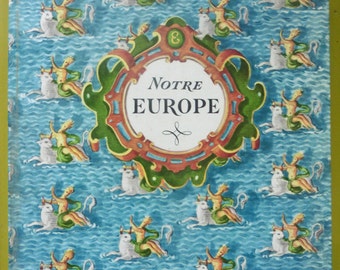 Vintage Französisch Buch UNSER EUROPA, Geschichte, Geographie, Lehrbuch, Frankreich, Schule, Kinderbuch, Reiseführer, Kultur, Bildung, Lesen
