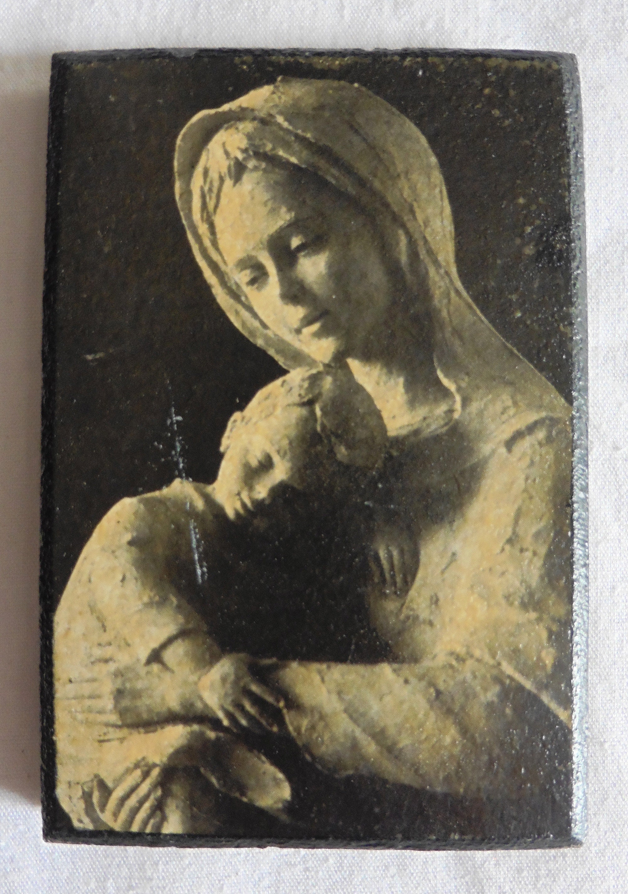 French Vintage Frame Madonna Our Lady of Goodness Wood Print, Icon, Saint, Catholic Art, Religious Art, Mary, Saint, Religious frame, Shabby